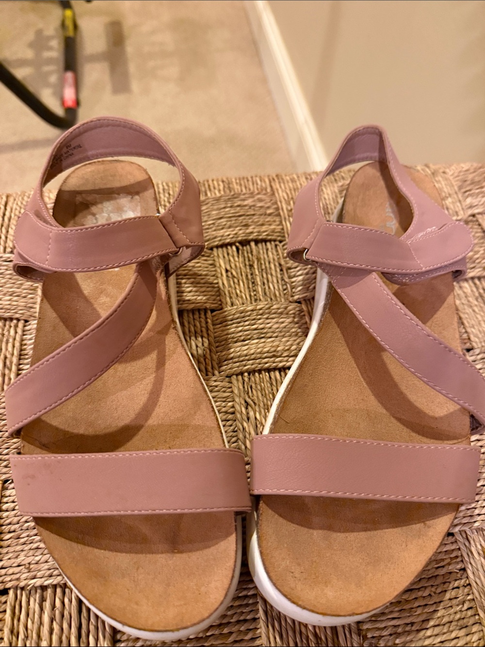 Annie Pink Strappy Comfort Sandals